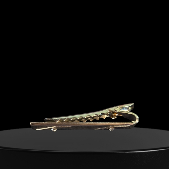 🐣 Silver Tone Rhinestones Tie Clip - Picture 3 of 3
